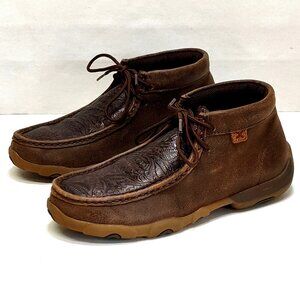Twisted X Boots Chukka Driving Moc Sz 6M Floral Embossed Genuine Leather WDM0079